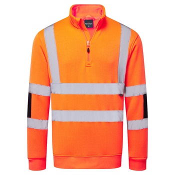 Pulóver jól láthatósági Knit 1/4 zippzár