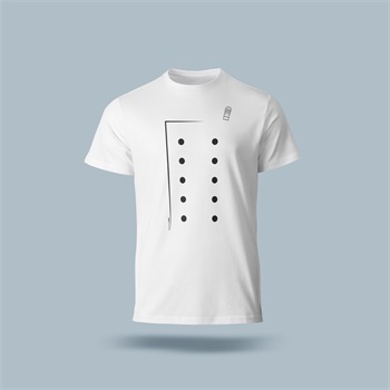 Póló (séfkabát mintával) kereknyakú (100%pamut 190gr/m2) TOP, fehér