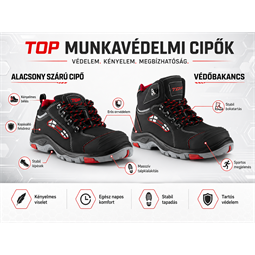 TOP BROOKLYN low S3 SRC védőcipő, kompozit orrmerevítő, kevlár talplemez