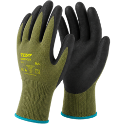 Védőkesztyű TOP BAMBOOST bambusz + nylon + spandex, nitril hab mártással