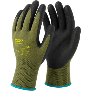 Védőkesztyű TOP BAMBOOST bambusz + nylon + spandex, nitril hab mártással