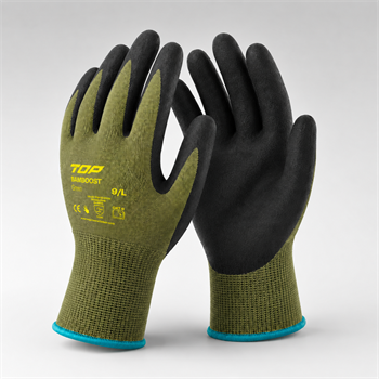 Védőkesztyű TOP BAMBOOST bambusz + nylon + spandex, nitril hab mártással