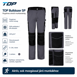 Munkanadrág Top Bulldozer 94% poliészter, 6% elasztán