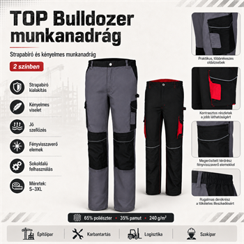 Munkanadrág Top Bulldozer 65% poliészter, 35% pamut