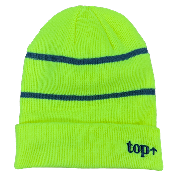 TOP CAP Sapka - Fényvisszaverő csíkkal jólláthatósági színben polár sapka