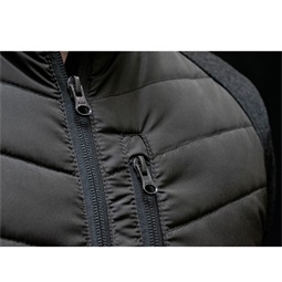 TOP Hunter JBR steppelt őszi-tavaszi bélelt dzseki, kötött hatású kar, barna