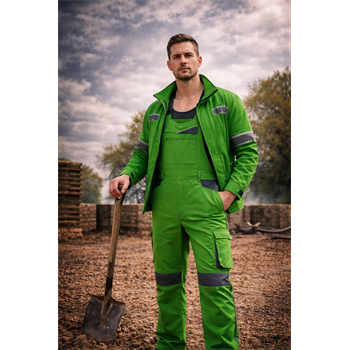 Munkaruha set TOP NOVA Zöld kabát és kantáros nadrág