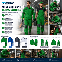 TOP NOVA munkakabát, 65% poliészter, 35% pamut, állítható mandzsetta és derék