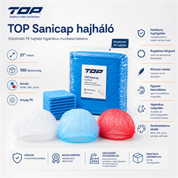Hajháló TOP SANICAP gumírozott, higiénikus, 100db/csomag