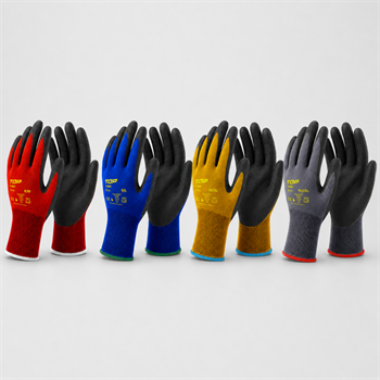 Védőkesztyű TOP THBIO nylon + bio nylon + spandex, latex hab mártással