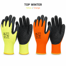 TOP WINTER latex mártott védőkesztyű, kevertszálas alapú, erős kopásállóságú