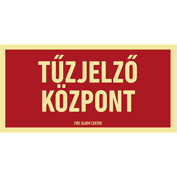 TŰZJELZŐ KÖZPONT, Utánvilágító öntapadó, 300x150