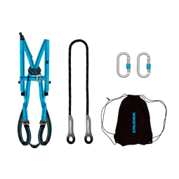 Testheveder szett Irudek Sekuralt Roque Nublo light 2 + 981 karabiner 10150 statikus kötél, kék/fekete, S-M