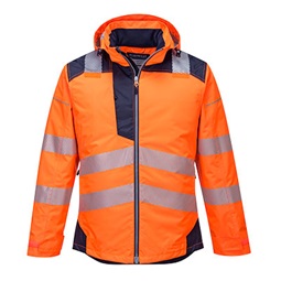 Vision Hi-Vis télikabát, levehető kapucni, tépőzáras állítható mandzsetta