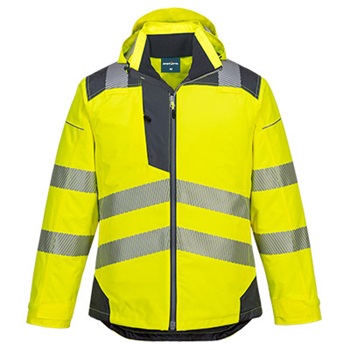 Vision Hi-Vis télikabát, levehető kapucni, tépőzáras állítható mandzsetta