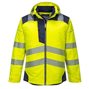 Vision Hi-Vis télikabát, levehető kapucni, tépőzáras állítható mandzsetta